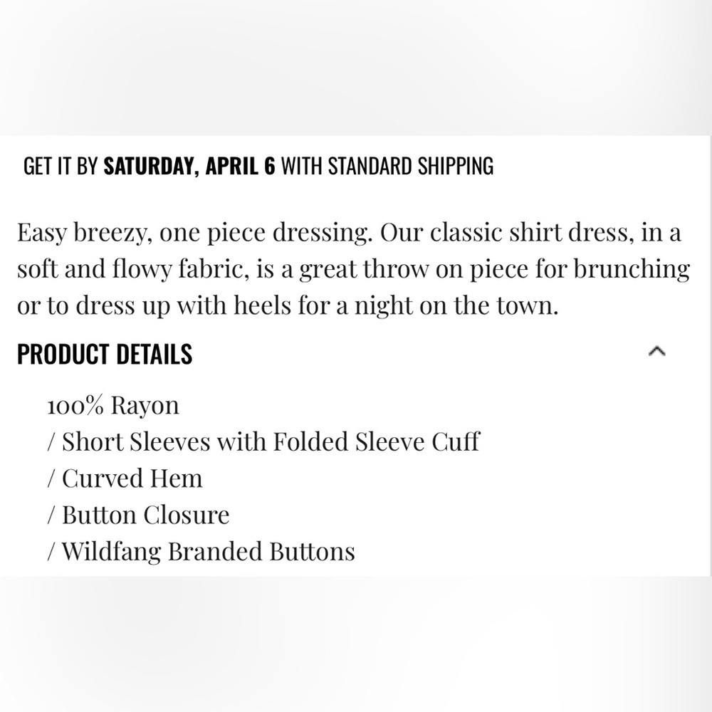 THE EMPOWER SHIRT DRESS NWT WILDFANG - Picture 6 of 13